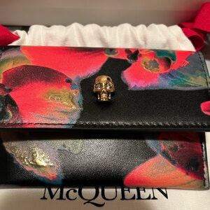 Alexander McQueen Solarised Orchid Skull Card Wallet